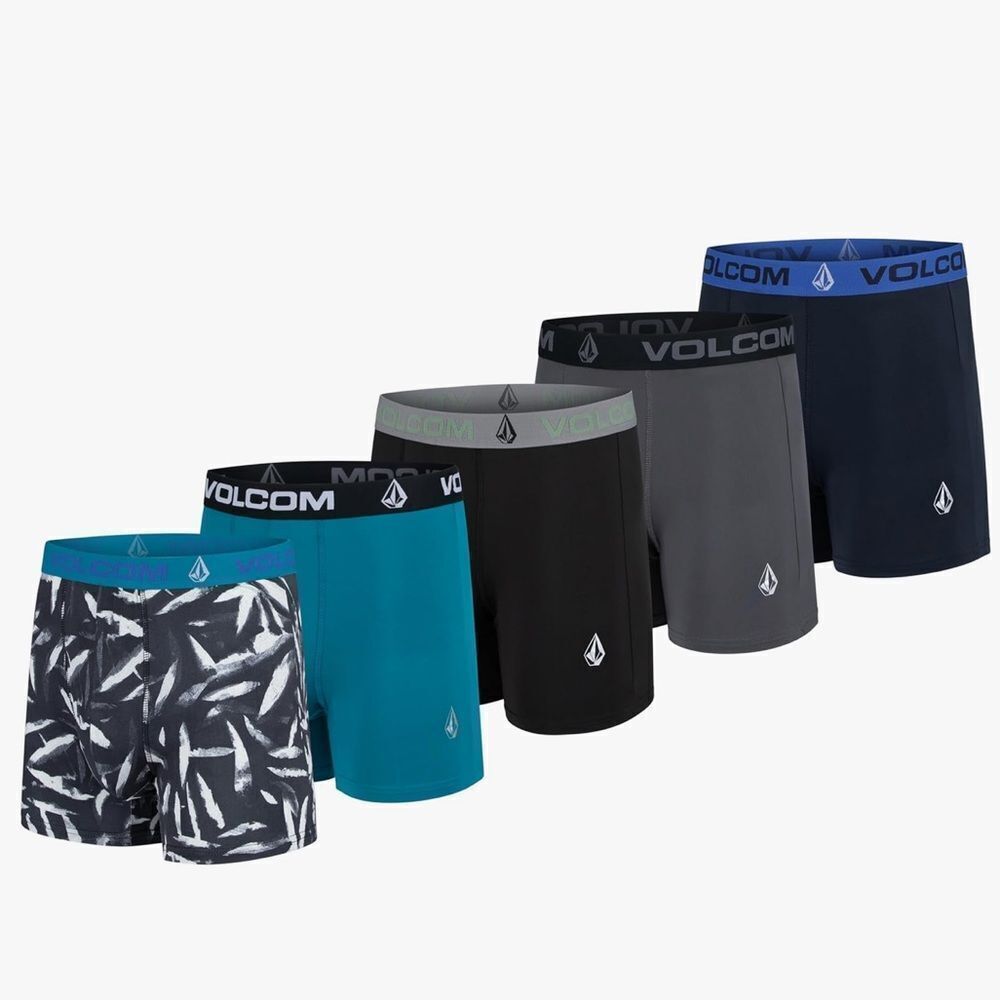 Volcom - Boxer Briefs 5 Pack Poly Spandex Performance Boxer Briefs Underwear